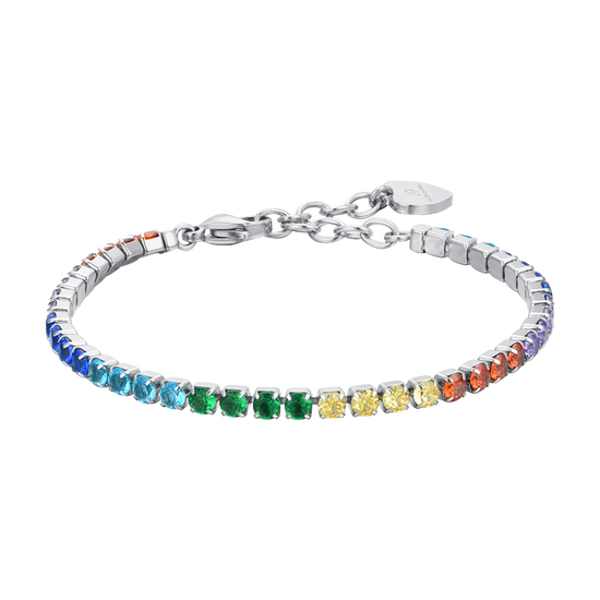 BRACELET DE TENNIS POUR FEMMES AVEC CRISTAUX ARC-EN-CIEL