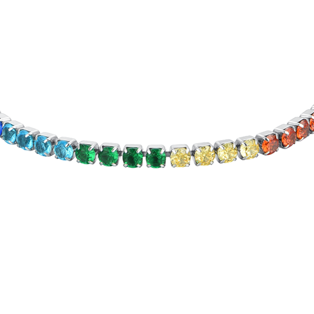 BRACELET DE TENNIS POUR FEMMES AVEC CRISTAUX ARC-EN-CIEL