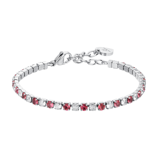 BRACELET DE TENNIS POUR FEMME EN CRISTAUX ROUGES ET BLANCS