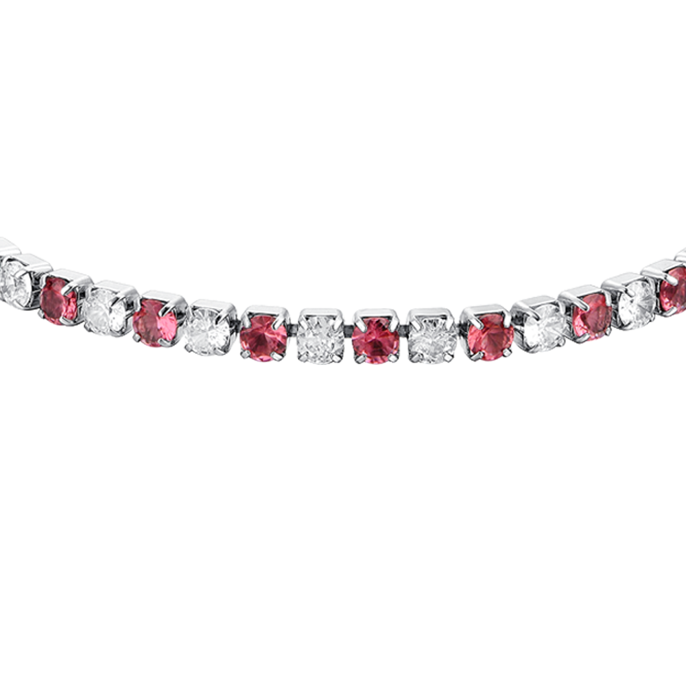 BRACELET DE TENNIS POUR FEMME EN CRISTAUX ROUGES ET BLANCS