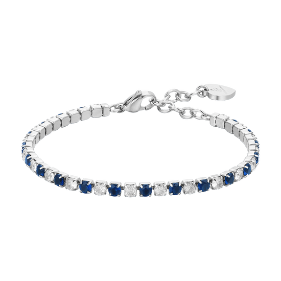 BRACELET DE TENNIS POUR FEMME EN CRISTAUX BLEUS ET BLANCS