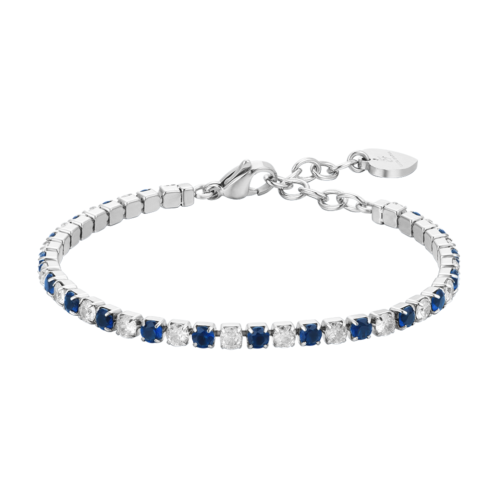 BRACELET DE TENNIS POUR FEMME EN CRISTAUX BLEUS ET BLANCS