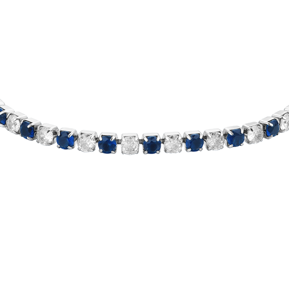 BRACELET DE TENNIS POUR FEMME EN CRISTAUX BLEUS ET BLANCS