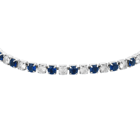 BRACELET DE TENNIS POUR FEMME EN CRISTAUX BLEUS ET BLANCS