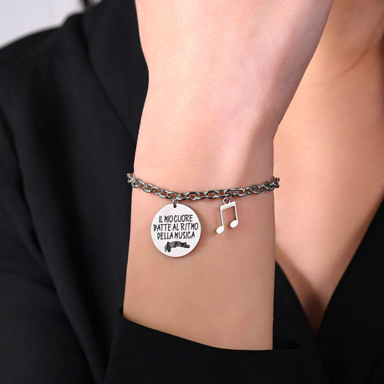 BRACELET FEMME EN ACIER NOTE MUSICALE