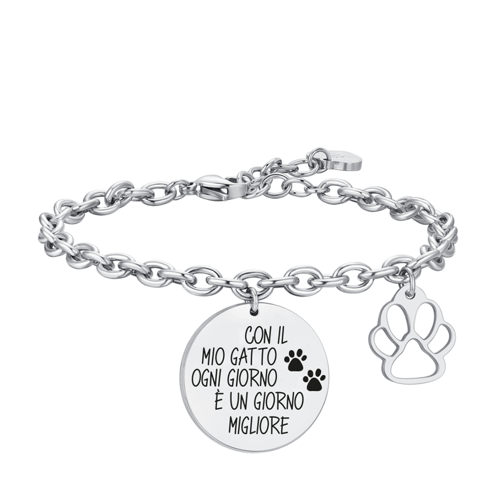 BRACELET DE CHAT EN ACIER POUR FEMMES