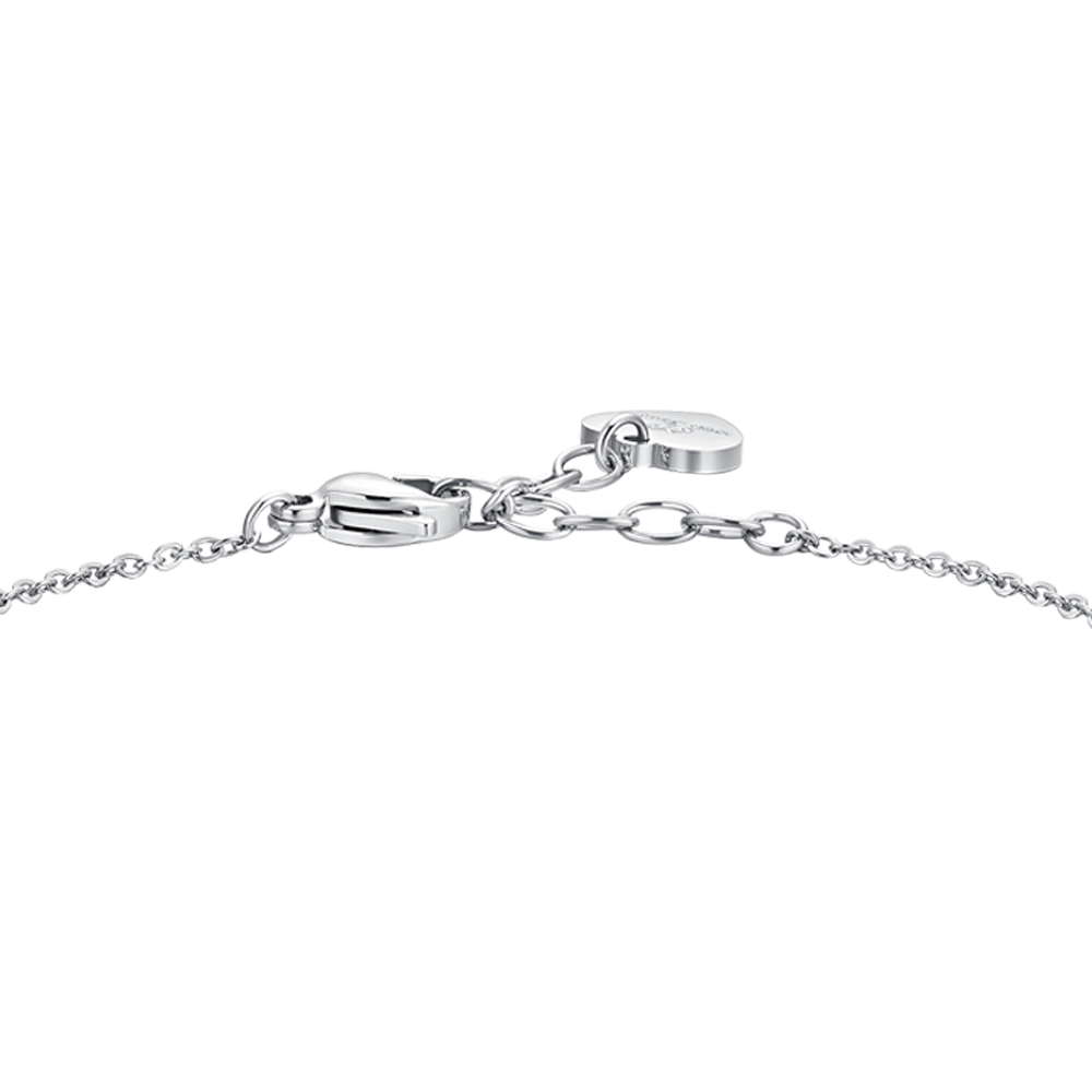 BRACELET FEMME EN ACIER AVEC TRÈFLE À QUATRE FEUILLES ET ZIRCON CUBIQUE