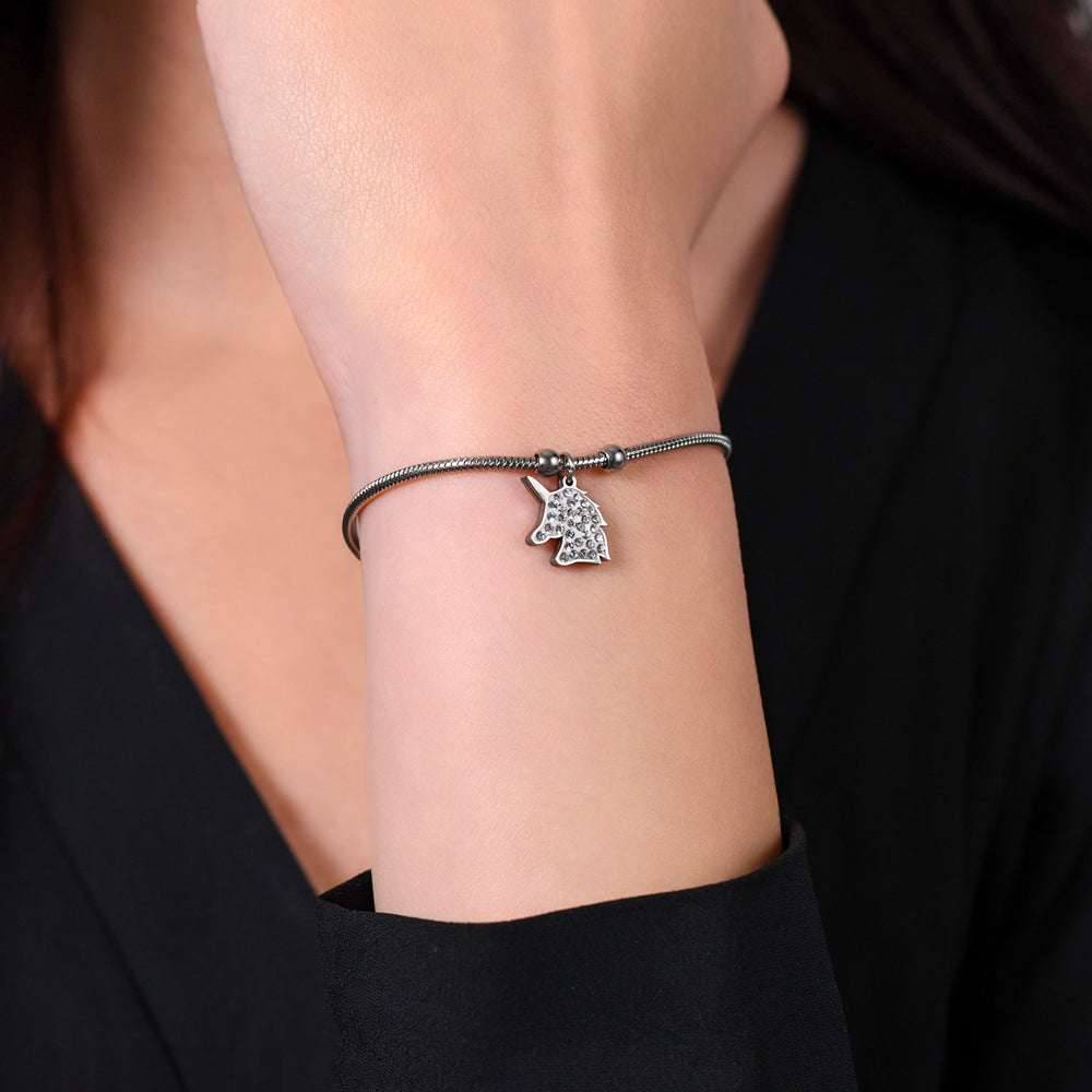 BRACELET EN ACIER POUR FEMMES AVEC LICORNE