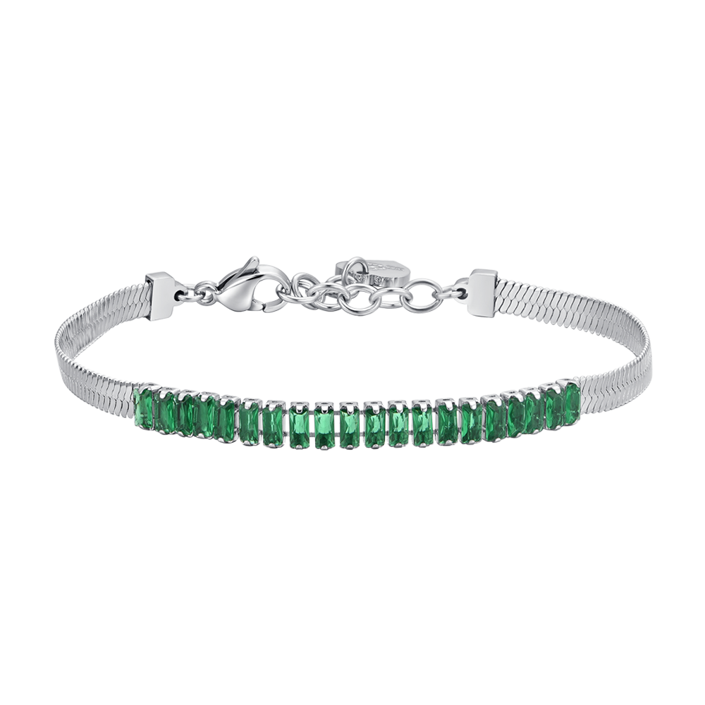 BRACELET FEMME EN ACIER AVEC ZIRCON VERT