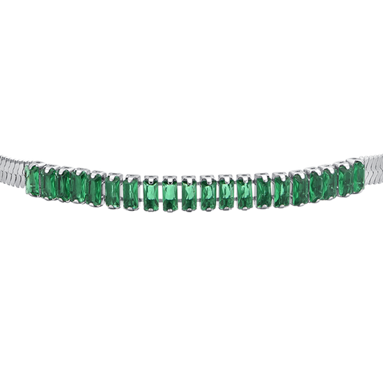 BRACELET FEMME EN ACIER AVEC ZIRCON VERT