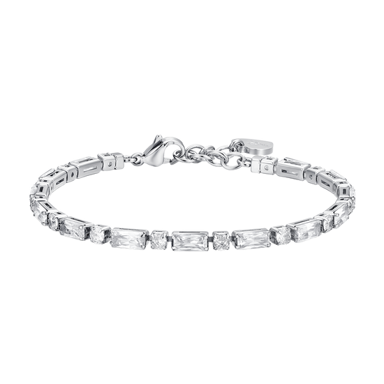 BRACELET DE TENNIS POUR FEMME EN ACIER AVEC ZIRCON CUBIQUE BLANC