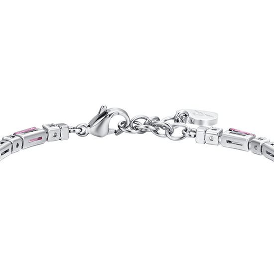 BRACELET DE TENNIS POUR FEMME EN ACIER AVEC ZIRCONIUM ROSE