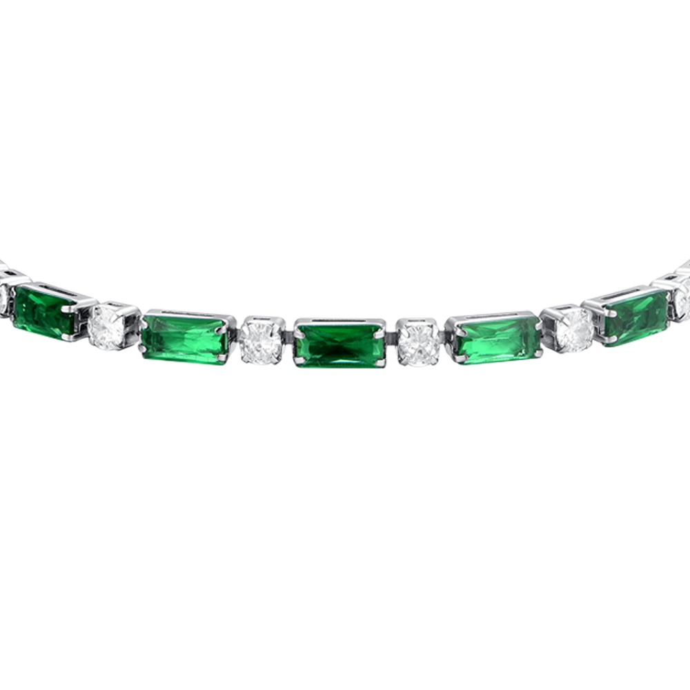 BRACELET DE TENNIS POUR FEMME EN ACIER AVEC ZIRCON CUBIQUE VERT