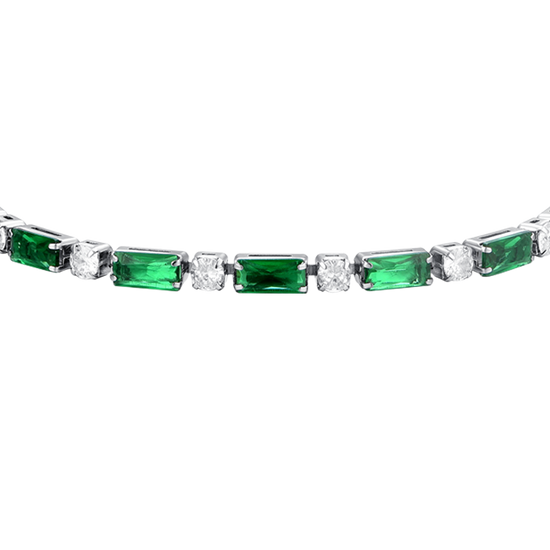 BRACELET DE TENNIS POUR FEMME EN ACIER AVEC ZIRCON CUBIQUE VERT