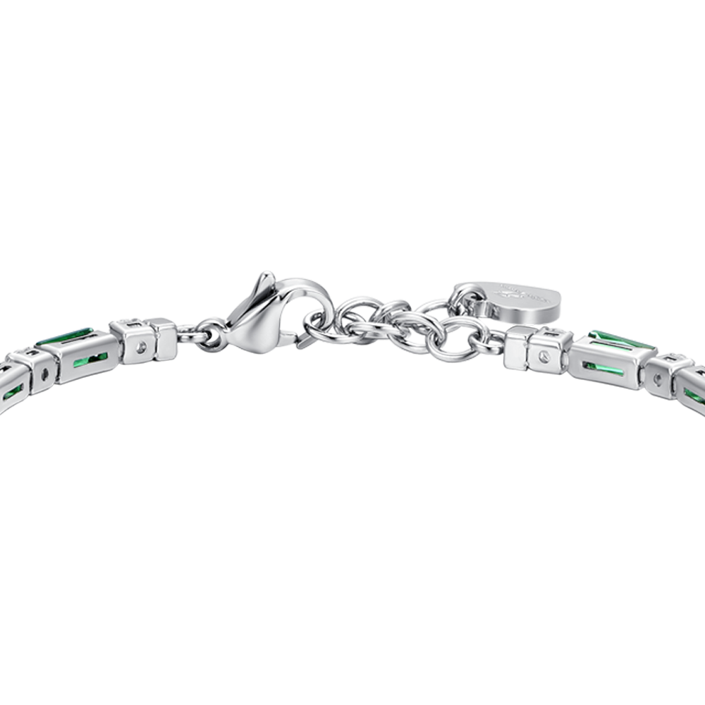 BRACELET DE TENNIS POUR FEMME EN ACIER AVEC ZIRCON CUBIQUE VERT