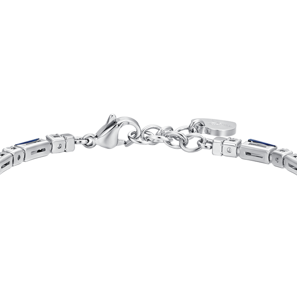 BRACELET DE TENNIS POUR FEMME EN ACIER AVEC ZIRCONIUM BLEU