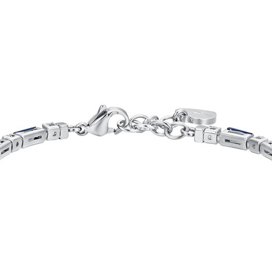 BRACELET DE TENNIS POUR FEMME EN ACIER AVEC ZIRCONIUM BLEU