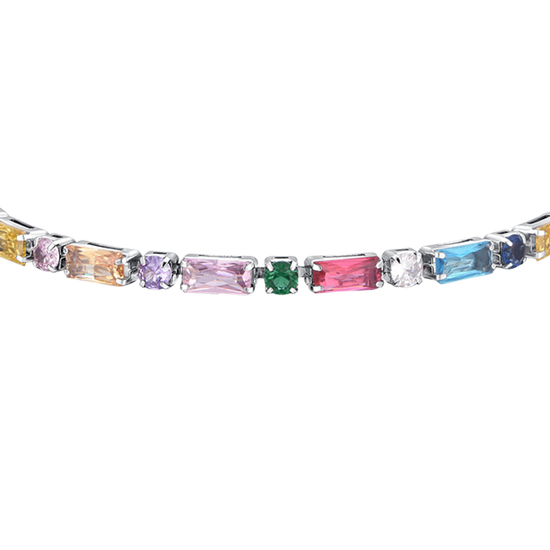 BRACELET DE TENNIS POUR FEMME EN ACIER AVEC ZIRCON MULTICOLORE