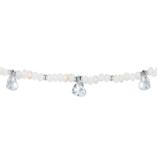 BRACELET EN ACIER POUR FEMMES PIERRES ET CRISTAUX BLANCS