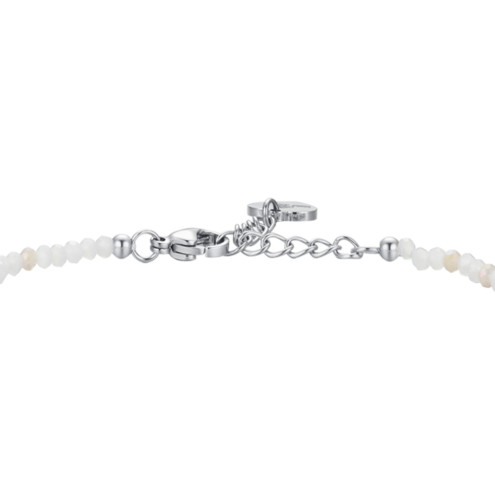 BRACELET EN ACIER POUR FEMMES PIERRES ET CRISTAUX BLANCS