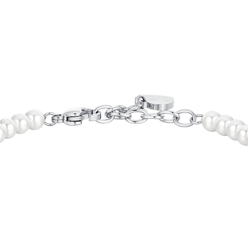 BRACELET FEMME PERLE ET COEUR EN ACIER Luca Barra