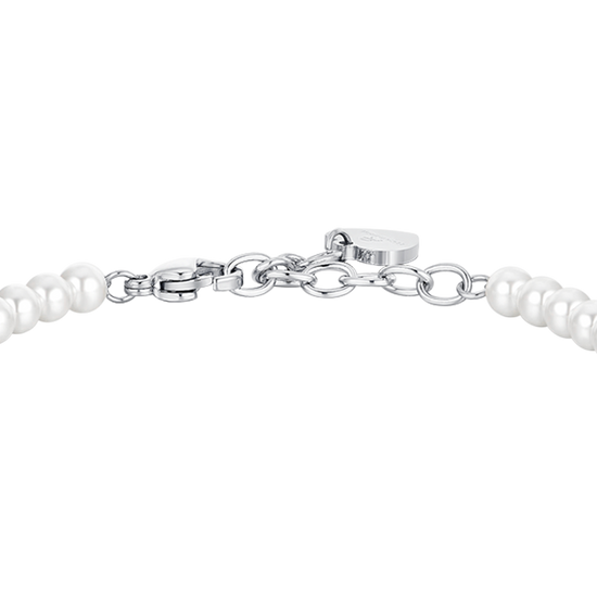 BRACELET FEMME PERLE ET COEUR EN ACIER Luca Barra