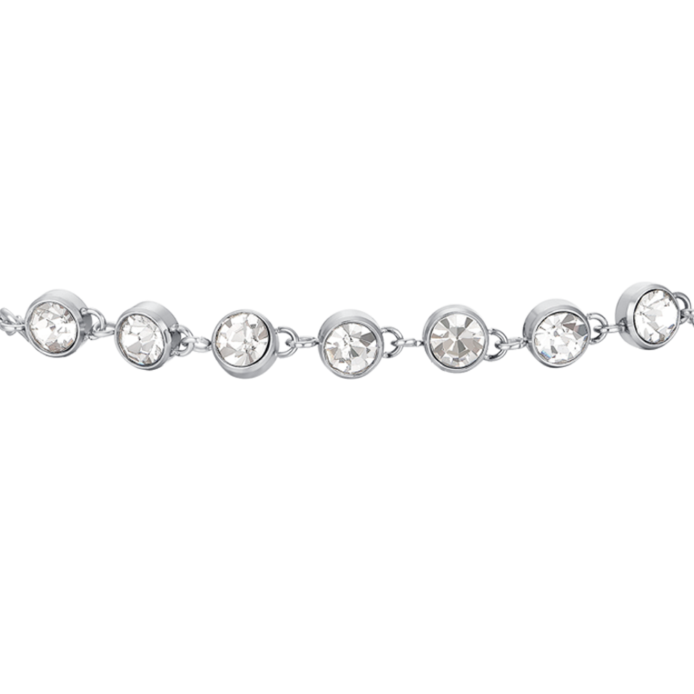 BRACELET FEMME EN ACIER CRISTAL BLANC