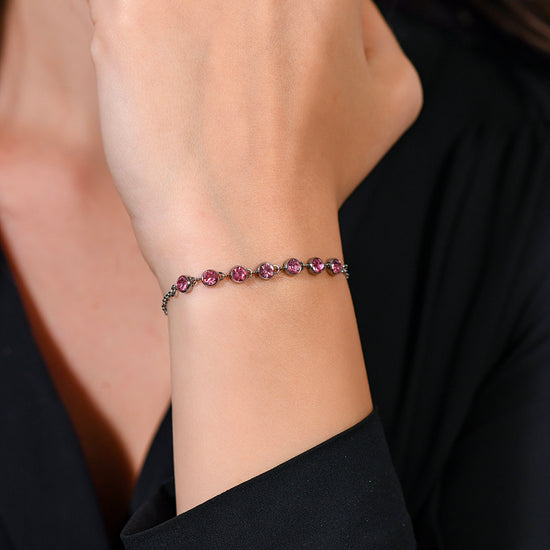 BRACELET FEMME EN ACIER CRISTAL ROSE