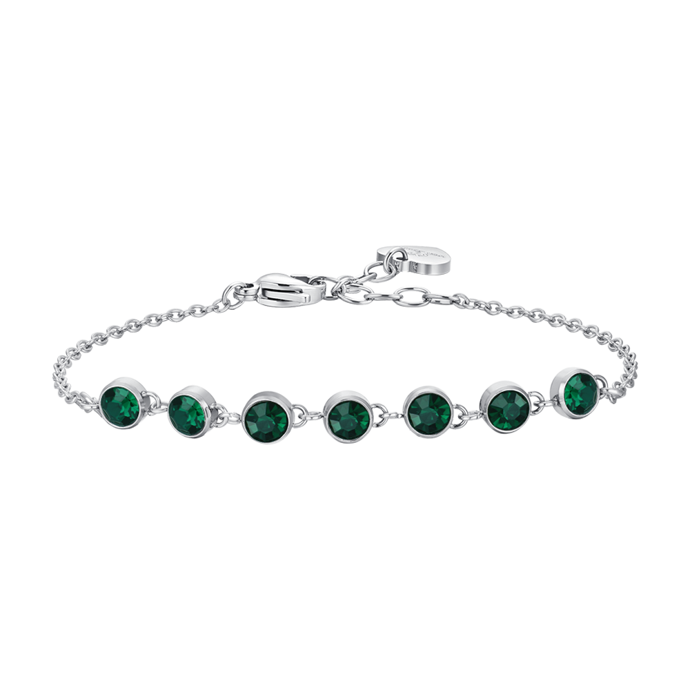 BRACELET FEMME EN ACIER CRISTAL VERT