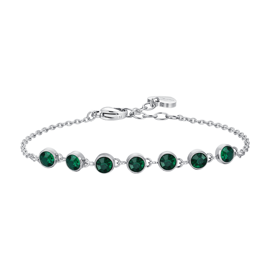 BRACELET FEMME EN ACIER CRISTAL VERT