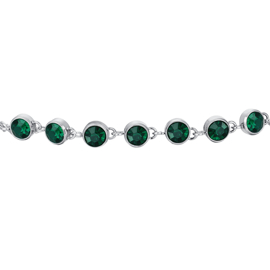 BRACELET FEMME EN ACIER CRISTAL VERT