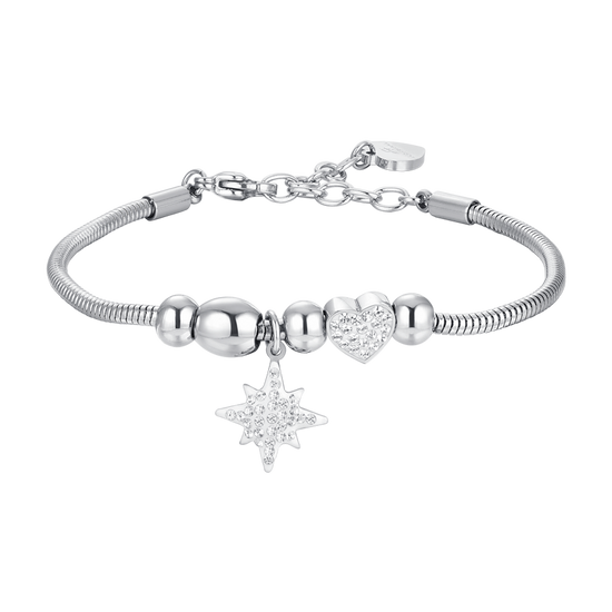 BRACELET FEMME SISSI ÉTOILE ET CRISTAUX EN ACIER