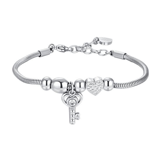 BRACELET CLÉ EN ACIER ET CRISTAL POUR FEMMES