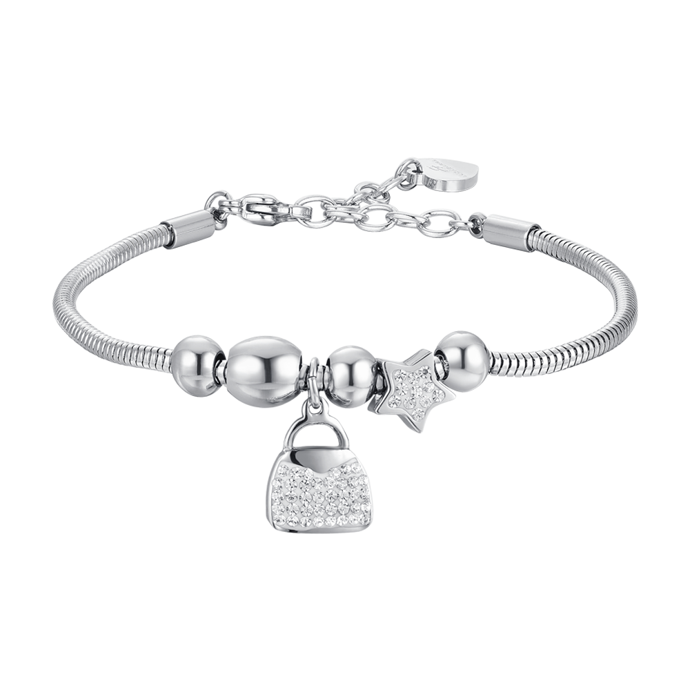 BRACELET FEMME EN ACIER ET CRISTAUX