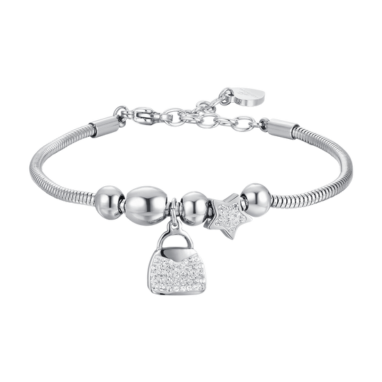 BRACELET FEMME EN ACIER ET CRISTAUX