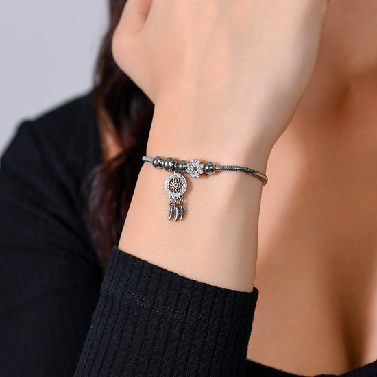 BRACELET FEMME EN ACIER INOXYDABLE ET CRISTAUX Luca Barra