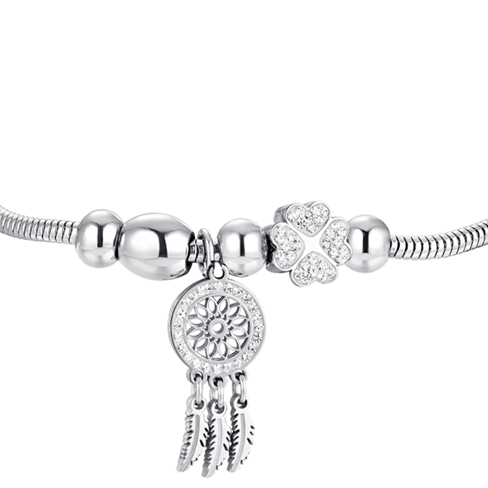 BRACELET FEMME EN ACIER INOXYDABLE ET CRISTAUX Luca Barra