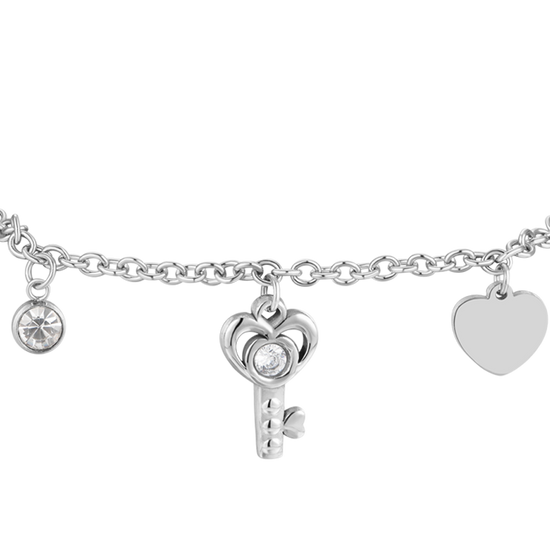 BRACELET CLÉ ET COEUR EN ACIER POUR FEMMES