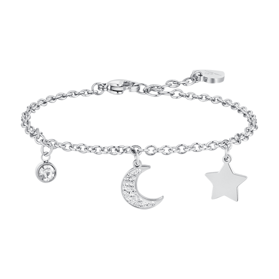 BRACELET FEMME LUNE ET ÉTOILE EN ACIER