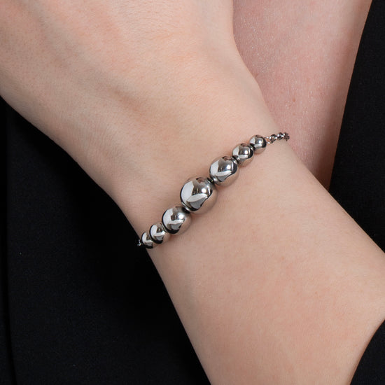 BRACCIALE DONNA SFERE ACCIAIO