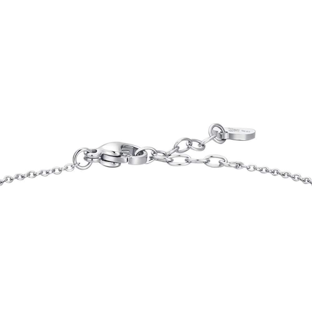 BRACELET POUR FEMME EN ACIER AVEC CŒUR ET CRISTAUX BLANCS