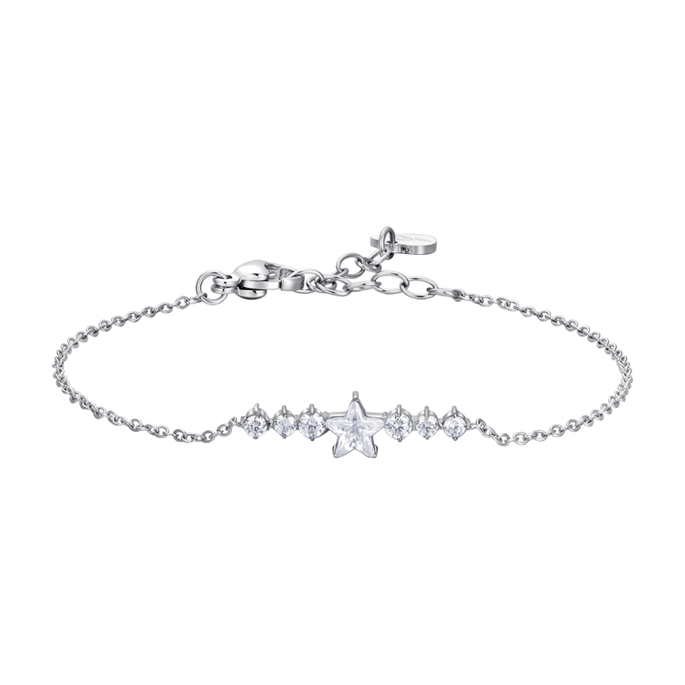 BRACELET POUR FEMME EN ACIER AVEC ÉTOILE ET CRISTAUX BLANCS