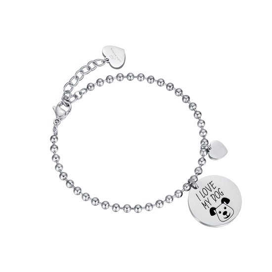 BRACELET EN ACIER "I LOVE MY DOG