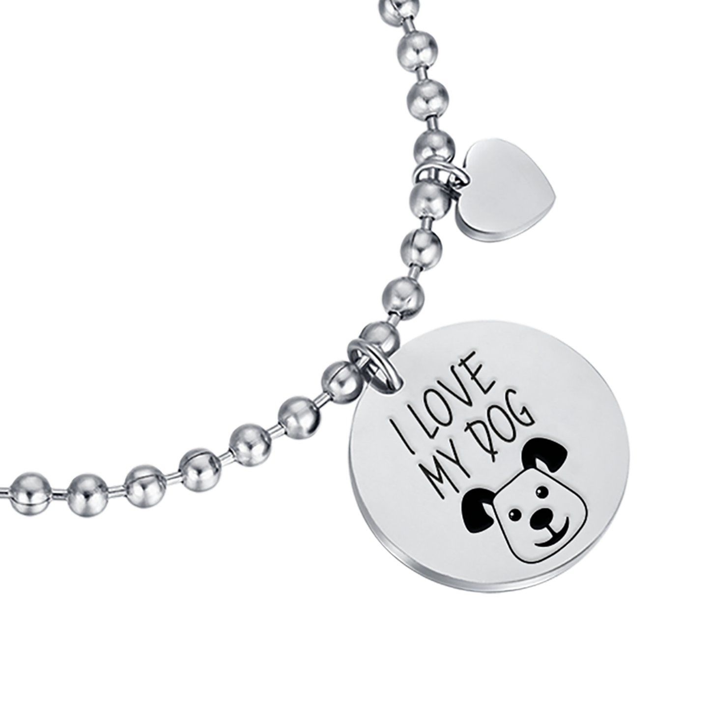 BRACELET EN ACIER "I LOVE MY DOG