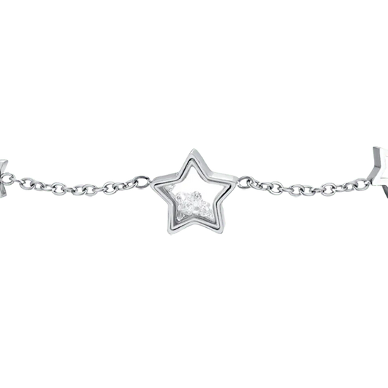 BRACCIALE DONNA IN ACCAIO STELLE E ZIRCONI Luca Barra