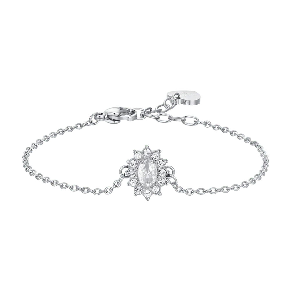 BRACCIALE DONNA IN ACCIAIO CRISTALLI E ZIRCONE BIANCO Luca Barra