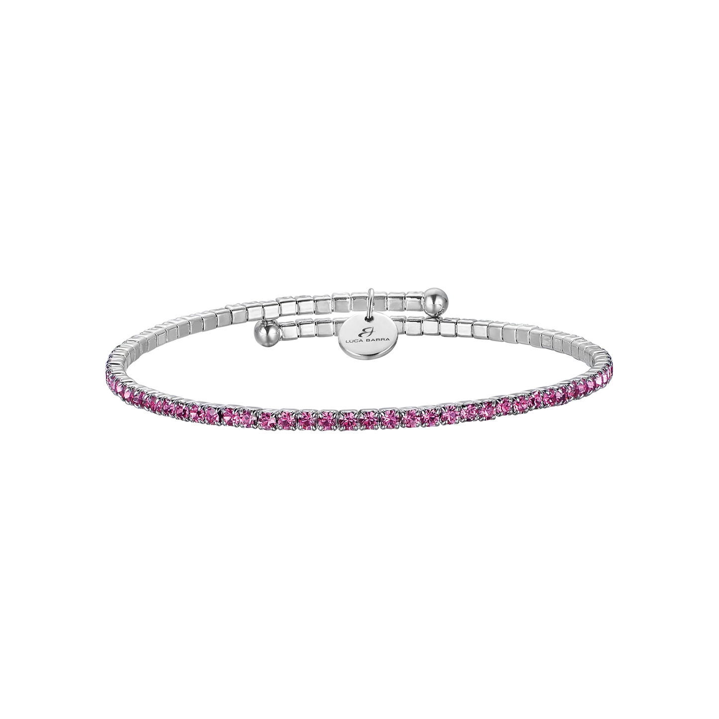 BRACELET EN MÉTAL AVEC CRISTAUX ROSE FONCÉ Luca Barra