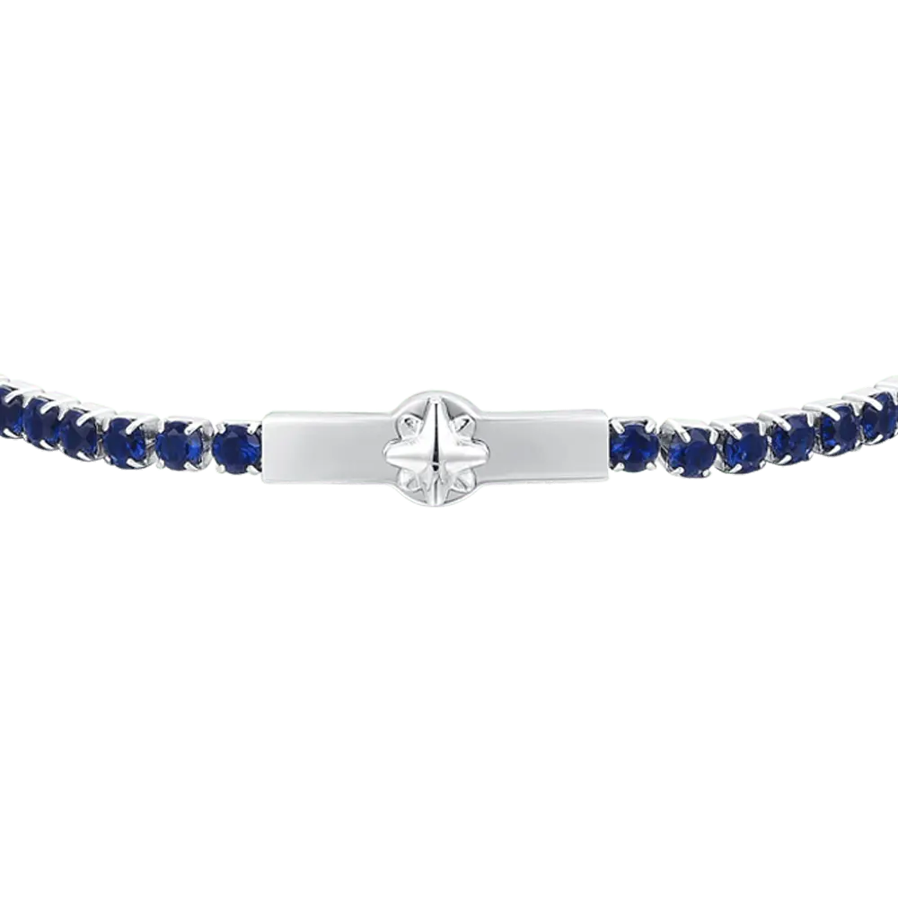 BRACCIALE TENNIS UOMO ROSA DEI VENTI E ZIRCONI BLU Luca Barra