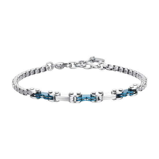 BRACCIALE UOMO IN ACCIAIO CON ELEMENTI IP BLU Luca Barra