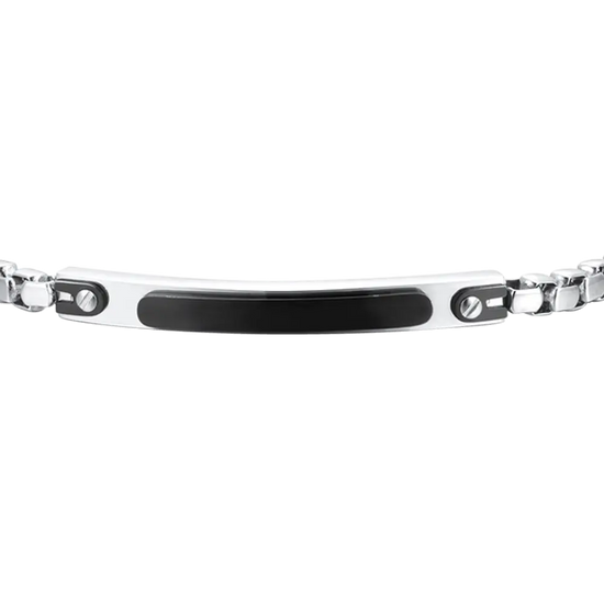 BRACCIALE UOMO IN ACCIAIO PIASTRA IP BLACK Luca Barra